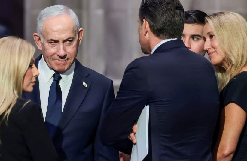Israeli Prime Minister Benjamin Netanyahu, US Defense Secretary Pete Hegseth and other officials on the day of the funeral service for late US Senator Lindsey Graham (R-SC) at Washington National Cathedral in Washington, DC,July 28, 2026.