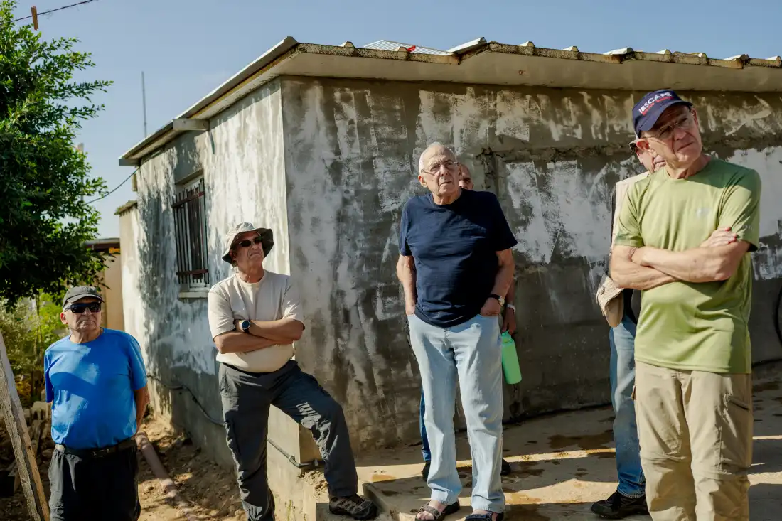 Retired Israeli military and government officials tour the Masafer Yatta region of the Israeli-occupied West Bank, on Sept. 24, 2026.