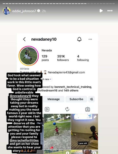 An Instagram story that says they thought they were taking your dreams away but in reality making you the most famous three year old in the world