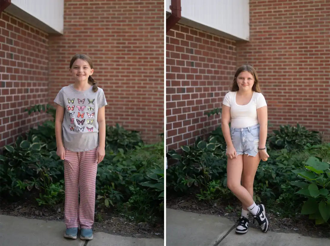 Fifth-grader Teagan Donovan, at left, doesn’t go for ketchup, mustard or mayo on her catfish sandwich. Her classmate Raelynn Truitt is also a fan: “It kind of tastes like crabs, but in a fish way," she says.