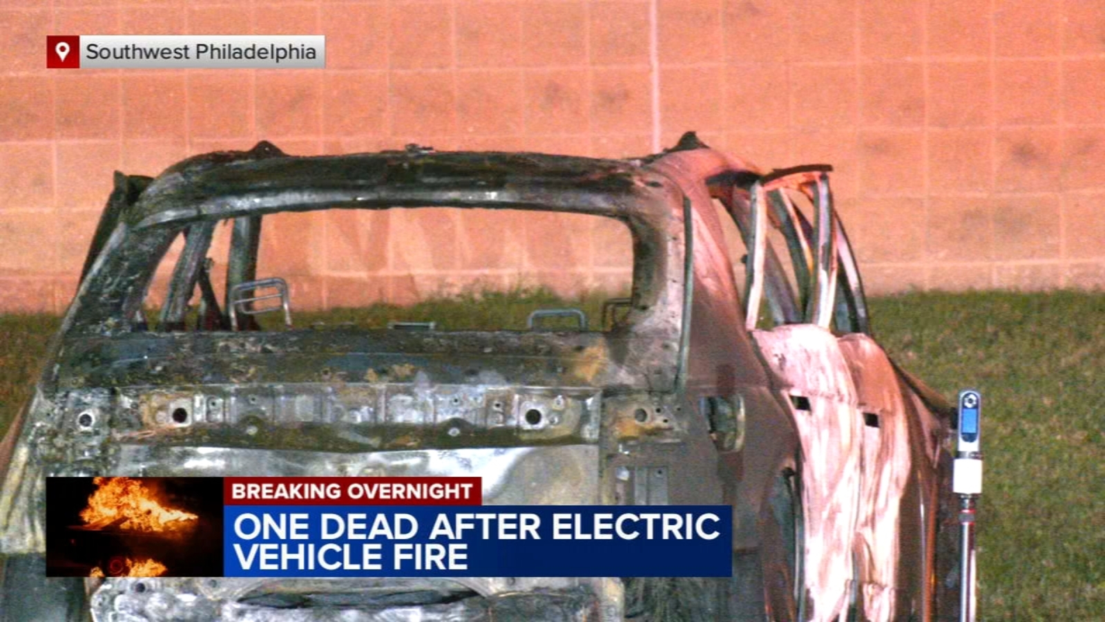 Person found dead after vehicle catches fire in Southwest Philadelphia
