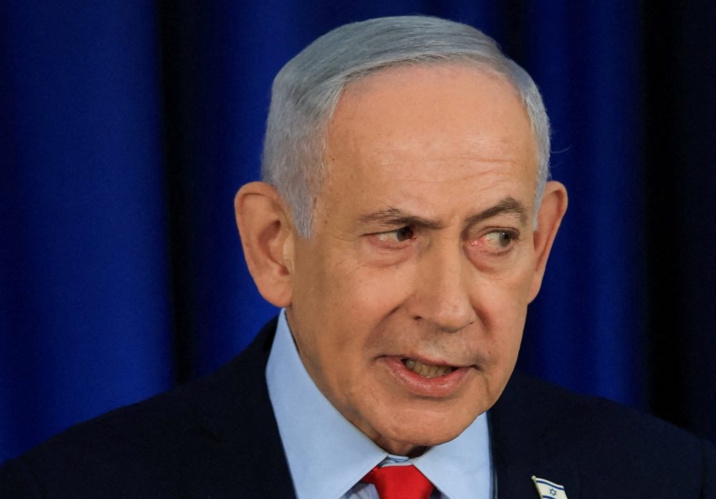 Israeli Prime Minister Benjamin Netanyahu holds a press conference, amid the U.S.-Israel conflict with Iran, in Jerusalem