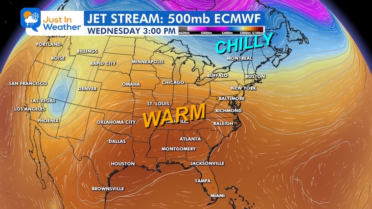 October 12 weather jet stream Wednesday