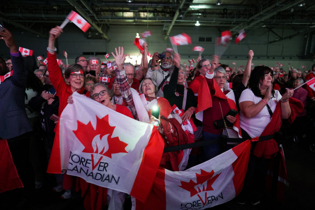 Forever Canadian rally at the BMO Centre in Calgary