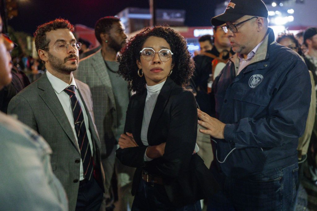 Congressional candidate Darializa Avila Chevalier at a protest after an ICE shooting in New York.