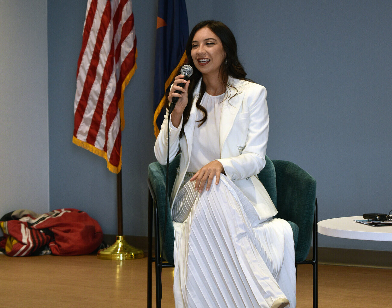 Miss Israel 2025 Melanie Sharaz shares the story about how she went from a data scientist for tech companies to using her pageant platform to promote unity for Israel at the Jewish Expo on Oct. 11 in Surprise.