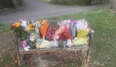 Elmley Castle death of 11-year-old girl tributes fill bench