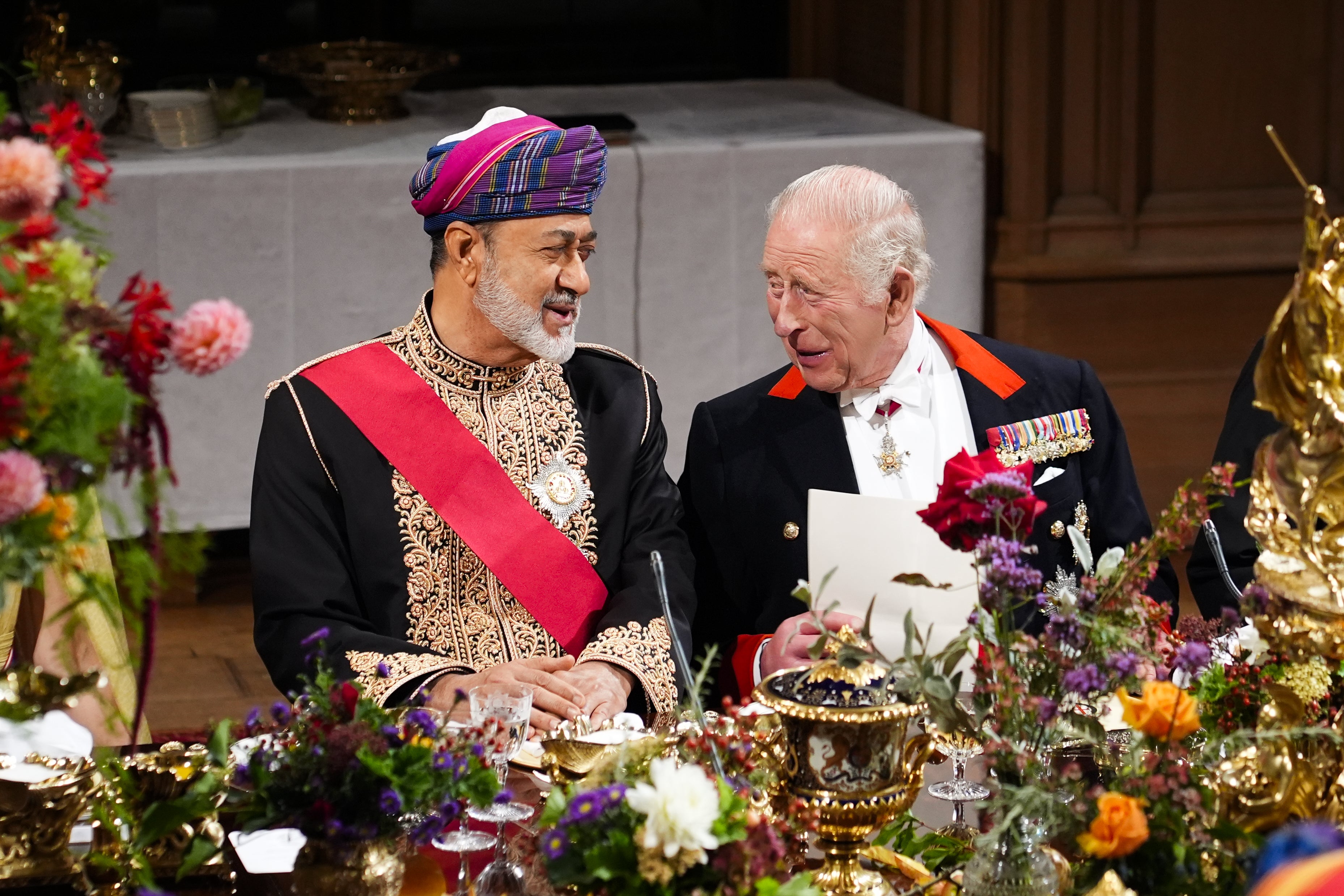King Charles with the Sultan of Oman, Haitham bin Tariq Al Said