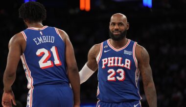 LeBron, Brown Win 76ers Debut vs. Knicks, Box Score Stats, Highlights for Brunson, Embiid & More