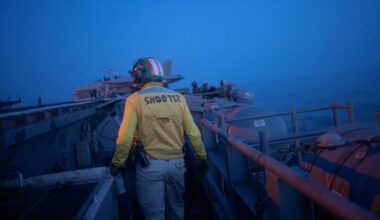 A rare look inside a U.S. aircraft carrier at the heart of the Iran war
