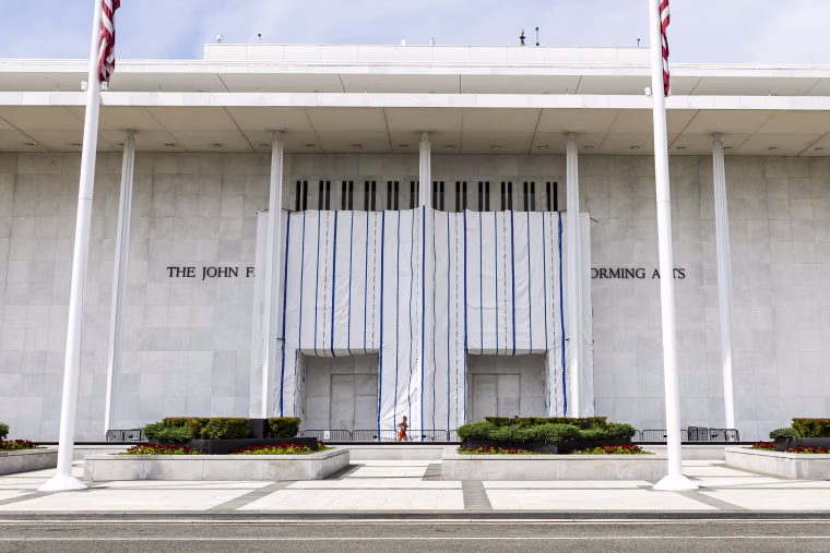 Kennedy Center's Sculpture "Blue," Removed As Part Of Trump's Renovation Plans For The Institute