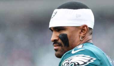 Philadelphia Eagles quarterback Jalen Hurts will miss game vs. Panthers with blood clot