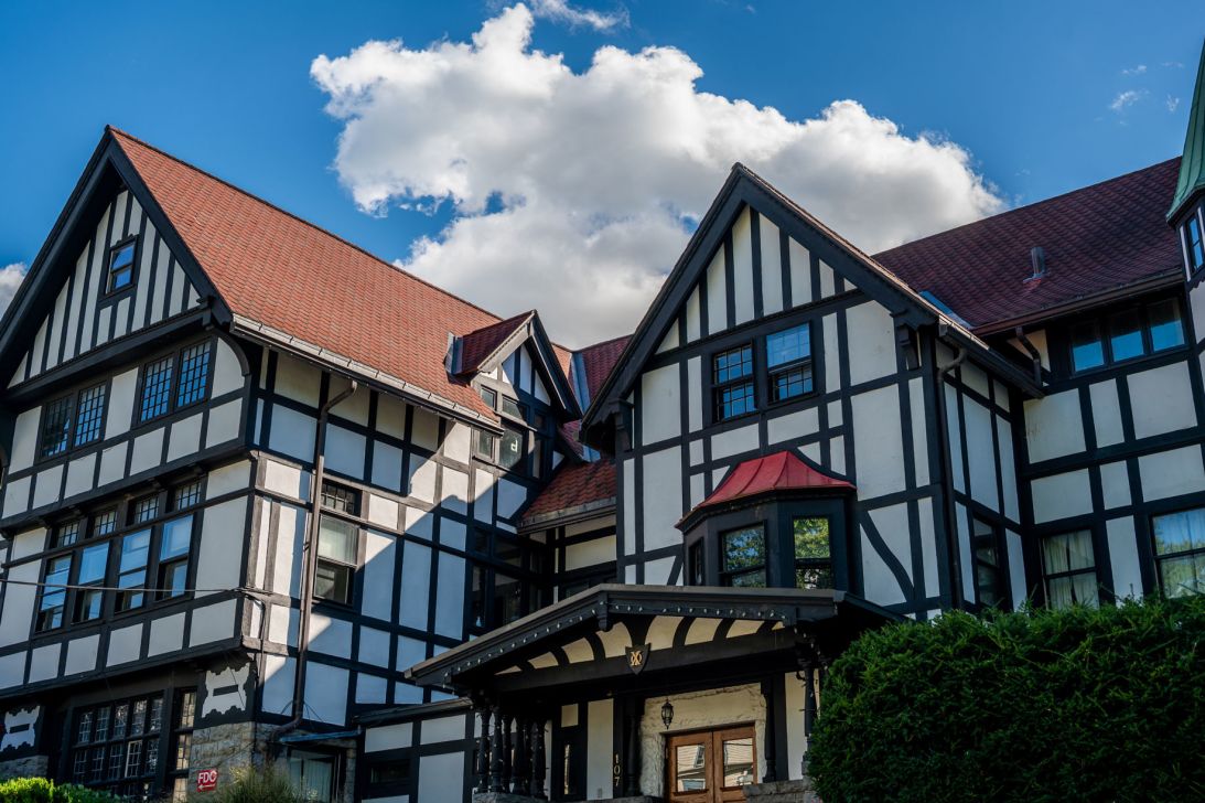 The Chi Phi fraternity house on the campus of Cornell University.