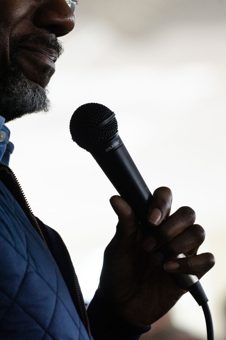 Sen. Raphael Warnock speaks during a meet-and-greet event with Chris Pappas in Nashua, New Hampshire, on October 6.