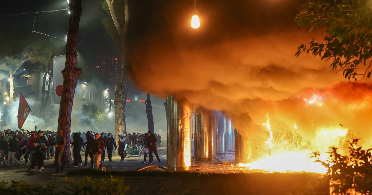 Albania’s leader defies calls to resign as student protesters rampage in capital