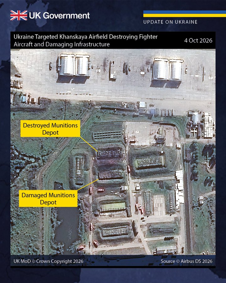 Defense Express UK Defence Intelligence: russia Loses Three Aircraft in One Week as Ukraine Strikes Khanskaya Airbase