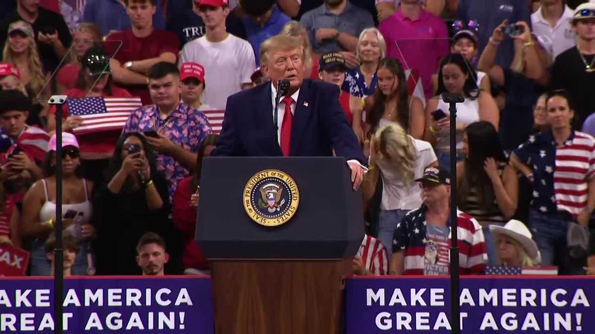 President Trump headlines midterm rally speech at FGCU's Alico Arena in Fort Myers