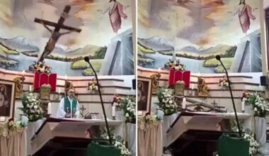 Priest killed by falling crucifix during livestreamed Mass