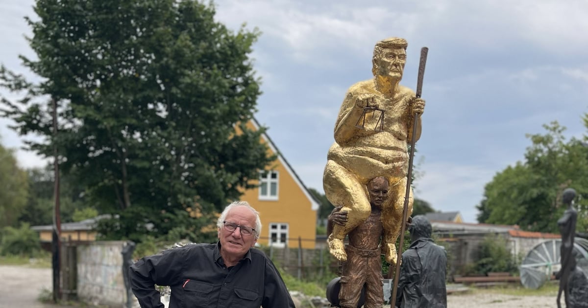 ‘King of Injustice’: Golden naked Trump statue installed at European Parliament - CTV News