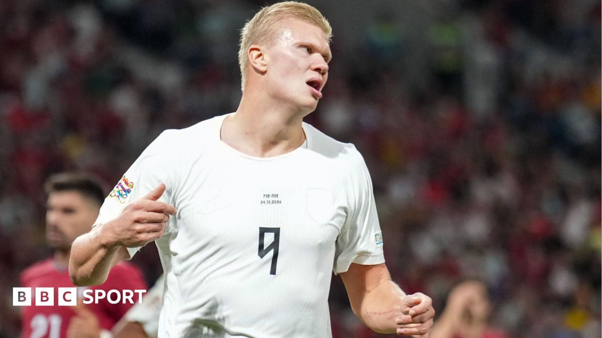 Erling Haaland playing for Norway