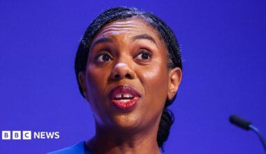 Conservative leader Kemi Badenoch delivering speech on final day of party's conference