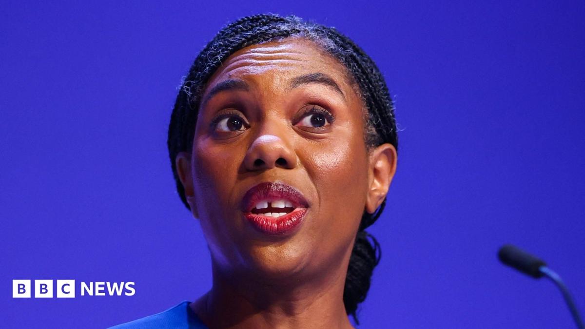 Conservative leader Kemi Badenoch delivering speech on final day of party's conference
