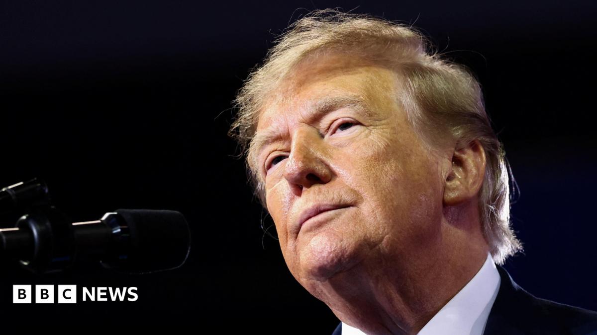 US President Donald Trump attends a campaign rally to support Republican House of Representatives candidate Ed Gallrein and Senate candidate Andy Barr, at Truist Arena in Highland Heights, Kentucky, US, October 17, 2026.