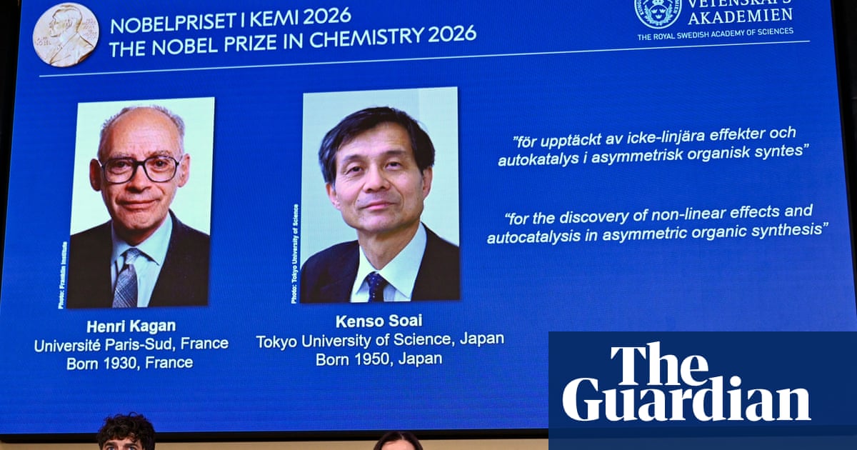 Nobel prize in chemistry awarded for work on mirror-image molecules | Nobel prizes