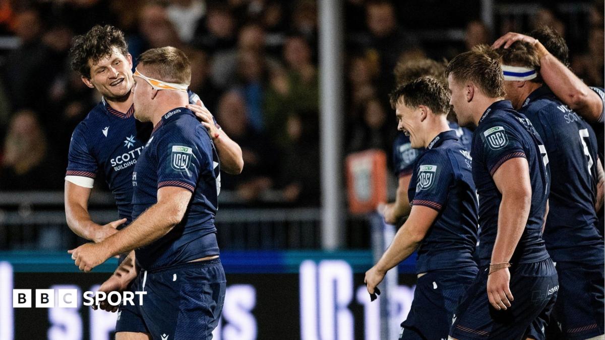 Edinburgh celebrate a try in their win over Stormers