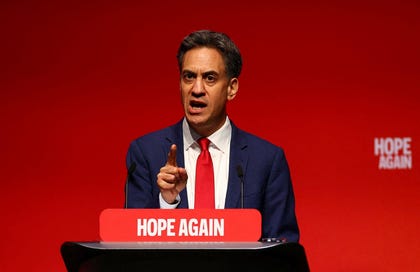 British Foreign Secretary Ed Miliband speaks during the Labour Party's annual conference in Liverpool, Britain, September. Credit: Phil Noble/Reuters British Foreign Secretary Ed Miliband speaks during the Labour Party's annual conference in Liverpool, Britain, September.
