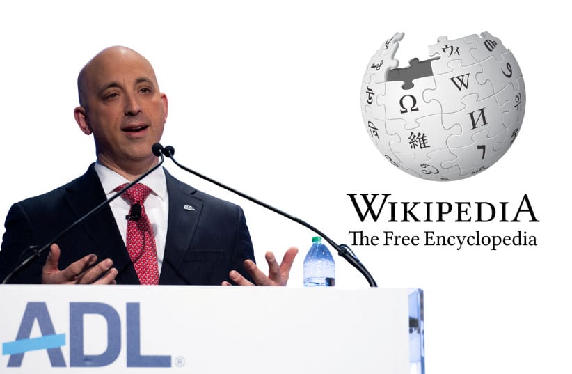 Jonathan GReenblatt, Anti-Defamation League (ADL) CEO and Wikipedia logo. (illustrative)