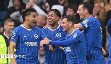 Brighton celebrate against Crystal Palace