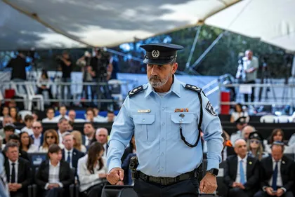 Police Commissioner Danny attends the state ceremony commemorating Hamas' October 7 massacre, October 5, 2026, on Mount Herzl, Jerusalem. Credit: Olivier Fitoussi Police Commissioner Danny attends the state ceremony commemorating Hamas' October 7 massacre, October 5, 2026, on Mount Herzl, Jerusalem.
