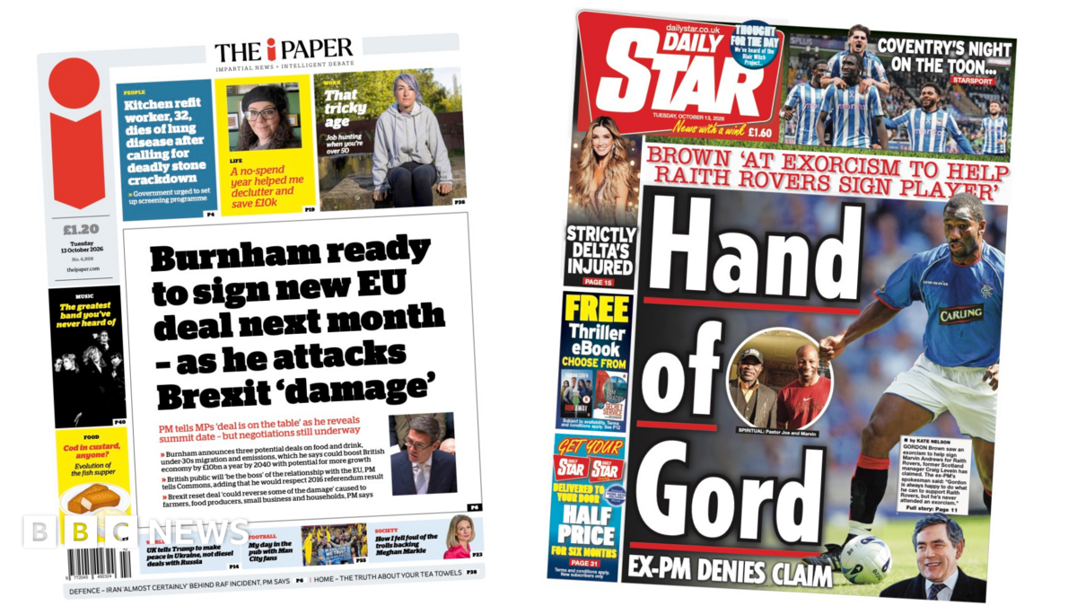 "Burnham ready to sign new EU deal next month - as he attacks Brexit 'damage'," reads the headline on the front page of The i Paper.