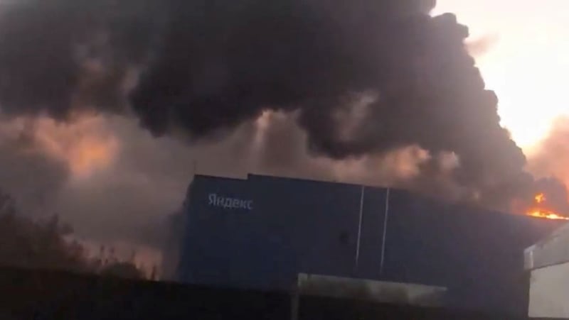 Smoke billows from Yandex's Sasovo hub