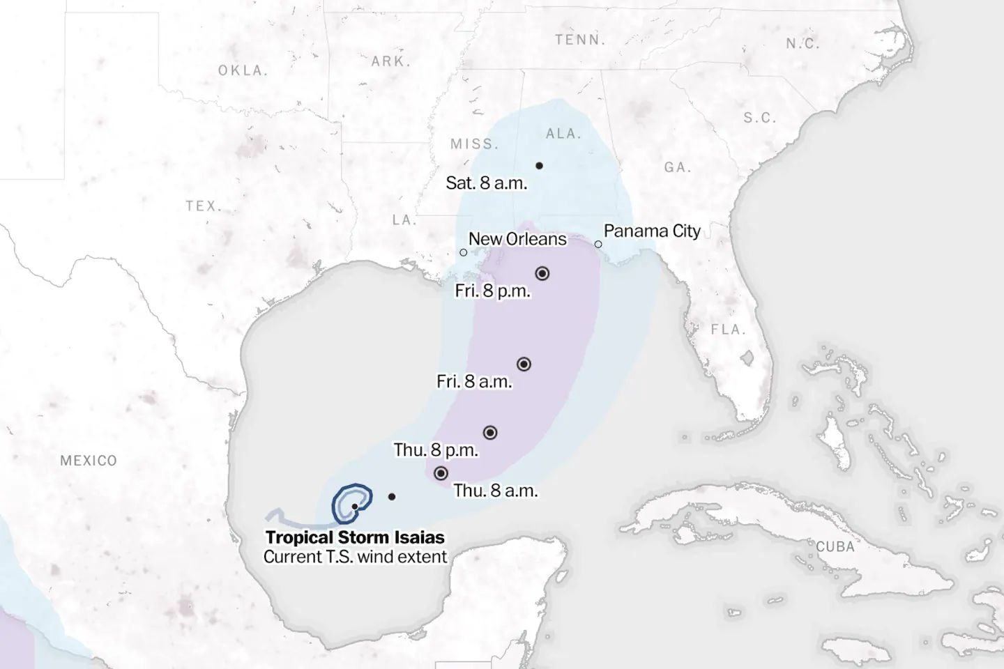 Tropical Storm Isaias tracker: Map and projected storm path - The Washington Post