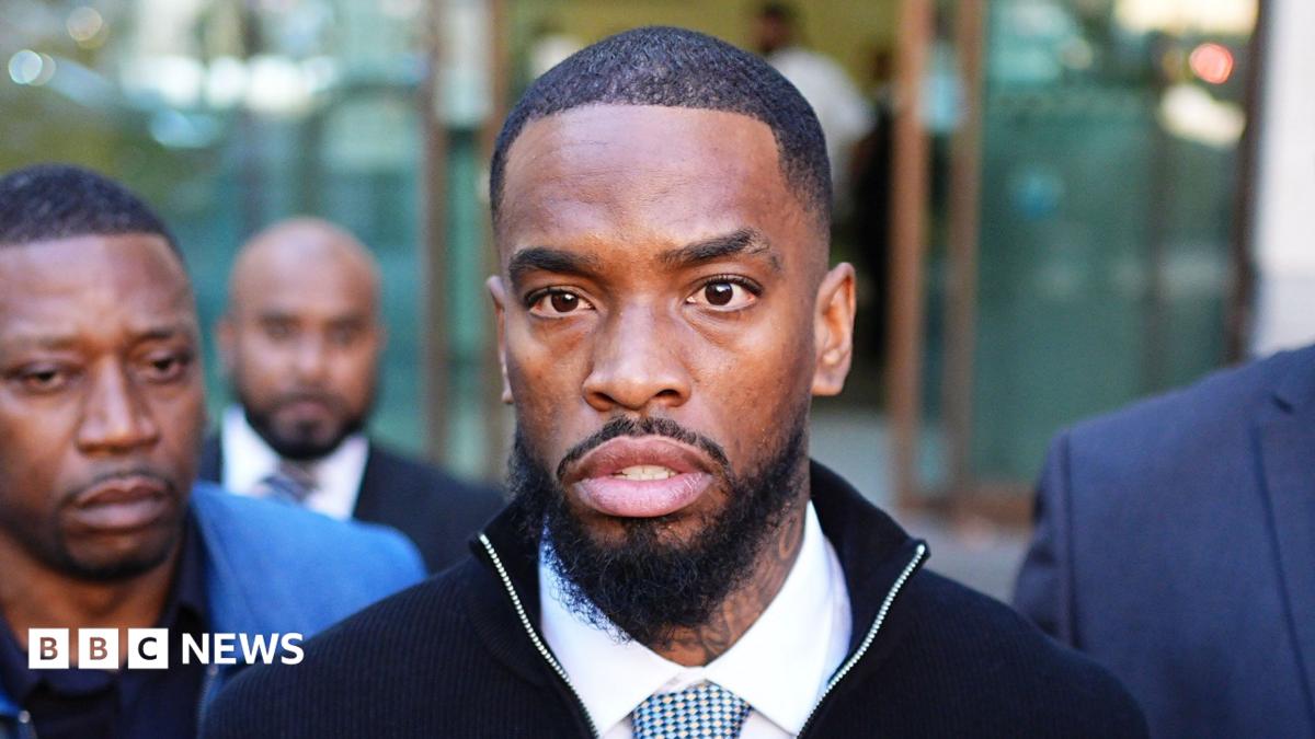 Ivan Toney, wearing a white shirt, black jumper and tie, is pictured outside court.