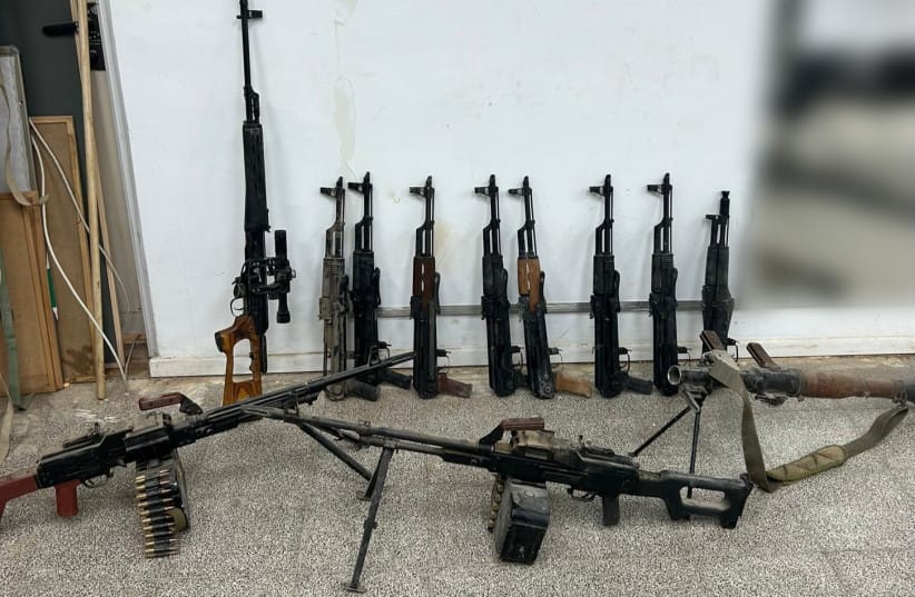 Weapons found by the IDF in southern Lebanon.