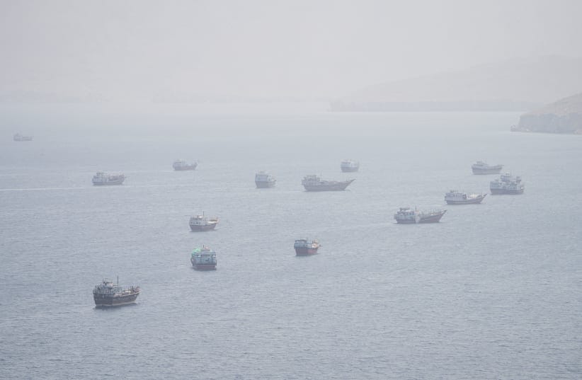 Vessels near the Strait of Hormuz, as seen from Musandam