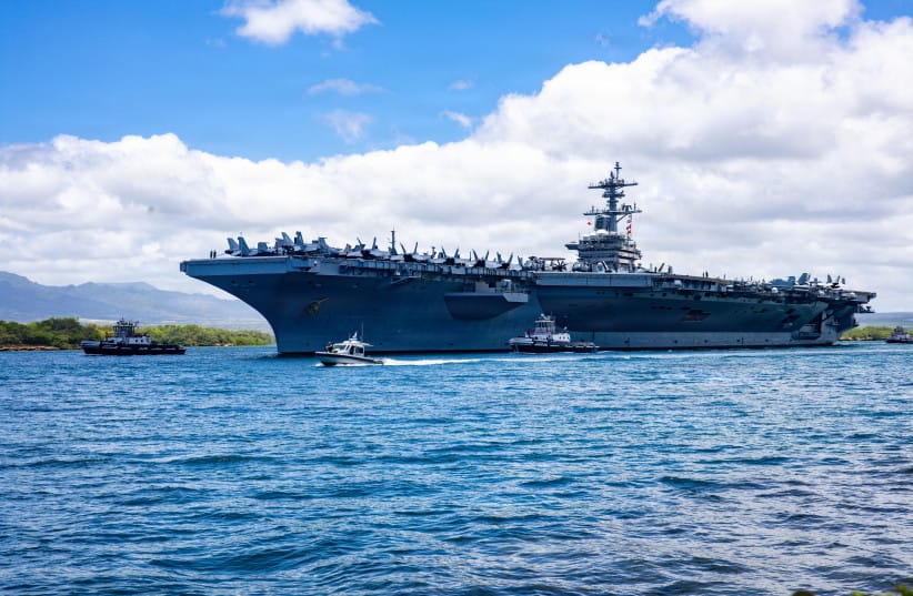 Nimitz-class aircraft carrier USS Theodore Roosevelt (CVN 71) in Exercise Rim of the Pacific 2026, July 7, 2026.