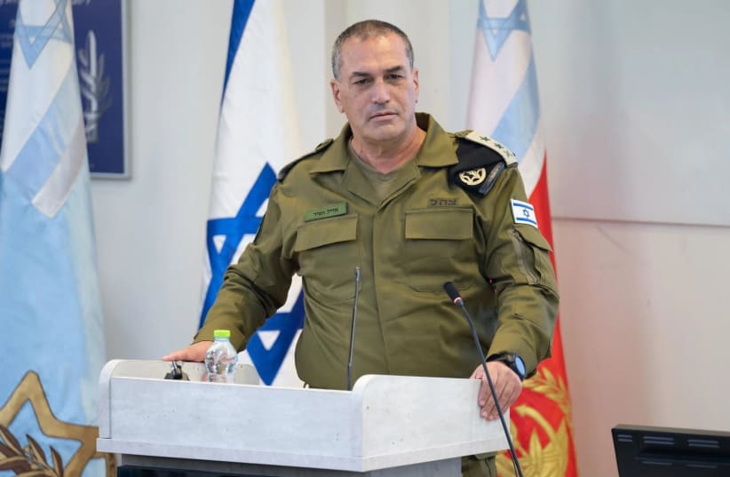 IDF Chief of Staff Lt. Gen. Eyal Zamir speaks at a conference of senior command staf at the Glilot IDF base on October 4, 2026.