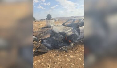 A knife used by a terrorist during an arson and attempted stabbing attack at Hanania's farm near Geva Binyamin in the West Bank on October 5, 2026.