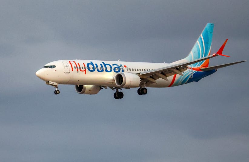 A flydubai Boeing 737 MAX 8 aircraft prepares for landing at Israel's Ben Gurion Airport in Lod on September 30, 2026; illustrative