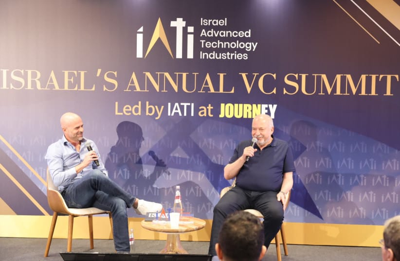 Yisrael Beytenu chairman Avigdor Liberman (right) speaks at IATI’s annual venture capital summit, held during EY’s Journey 2026 conference.