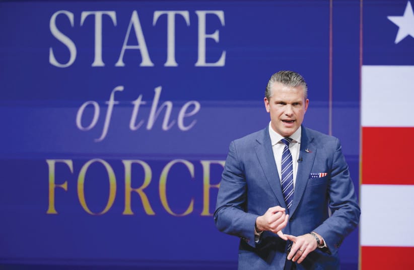 US Defense Secretery Pete Hegseth delivers his 2026 ‘State of the Force’ address to the Marine Corps Base in Quantico, Virginia, Sept. 30.