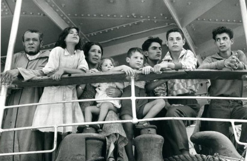 Immigrants from North Africa on board a ship.