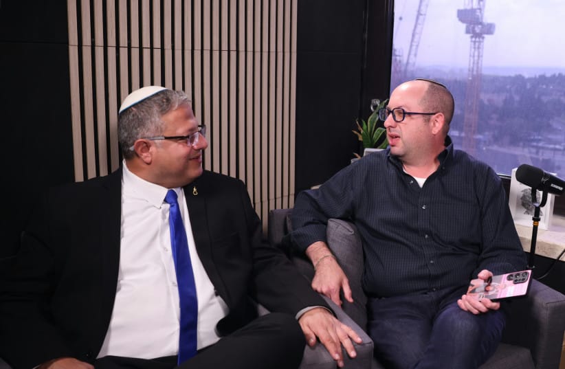 National Security Minister Itamar Ben-Gvir with Jerusalem Post Editor-in-Chief Zvika Klein on October 21, 2026.