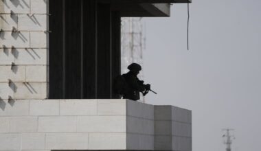 Israeli soldiers take up positions during an army operation in the West Bank city of Hebron Saturday, Oct. 24, 2026. A day after a Palestinian shooting attack in the area.