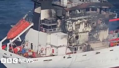 Eight crew missing after drone attack leaves tanker ablaze off Romania's coast - BBC