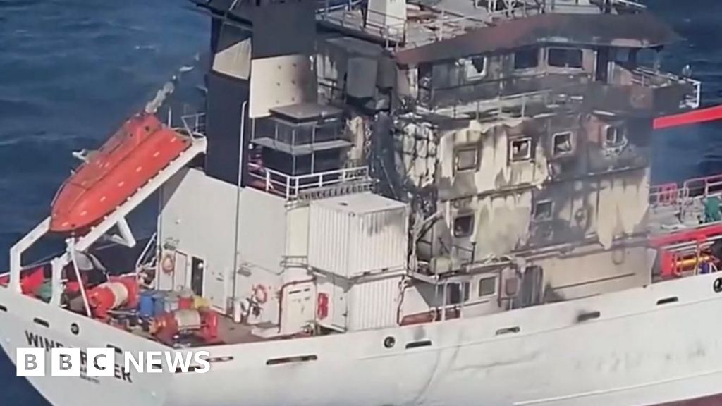 Eight crew missing after drone attack leaves tanker ablaze off Romania's coast - BBC
